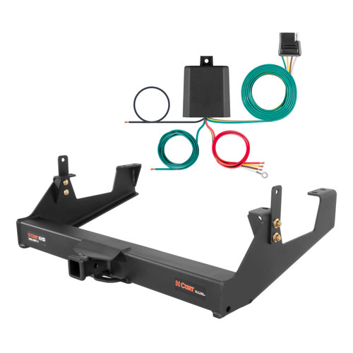 11 - 19 GMC Sierra 3500 HD 8' bed, excluding factory receiver, Tommy Gate lift or cab & chassis Curt 2", Class 5 Trailer Tow Hitch + 4-flat Wiring Kit 15460