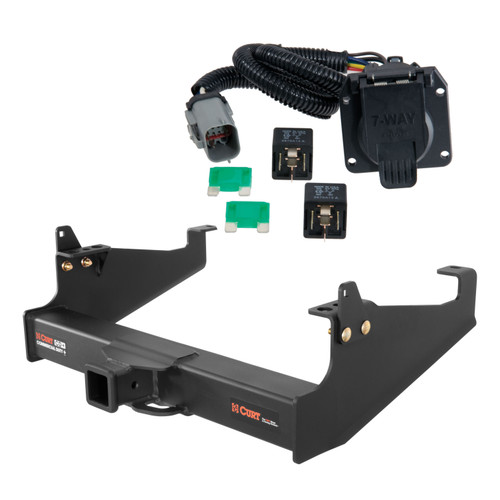 99 - 01 Ford F-350 Super Duty Cab & chassis with 34" frame width (O.D.) Curt 2-1/2", Class 5 Trailer Tow Hitch + 7-way Wiring Kit 15845