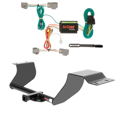2014 - 2019 Ford Fiesta Hatchback Curt 1-1/4", Class 1 Trailer Tow Hitch + 4-flat Wiring Kit 11067
