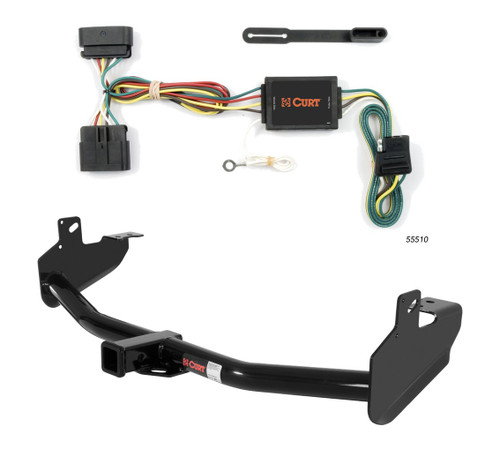 2004 - 2012 GMC Canyon Curt 2", Class 3 Trailer Tow Hitch + 4-flat Wiring Kit 13252