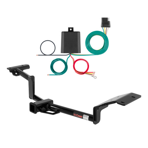2020 Ford Flex With dual exhaust Curt 2", Class 3 Trailer Tow Hitch + 4-flat Wiring Kit 13110
