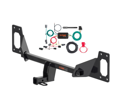16 - 21 Honda Civic Sedan, excluding center exhaust Curt 1-1/4", Class 1 Trailer Tow Hitch + 4-flat Wiring Kit 11591