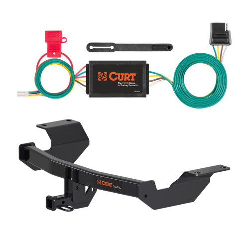 2017 - 2026 Honda CR-V Excluding hybrid and Touring with kick sensor Curt 1-1/4", Class 2 Trailer Tow Hitch + 4-flat Wiring Kit 12169