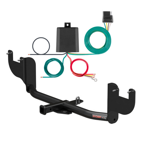 17 - 18 Hyundai Elantra Sedan, with factory recovery loop Curt 1-1/4", Class 1 Trailer Tow Hitch + 4-flat Wiring Kit 11424