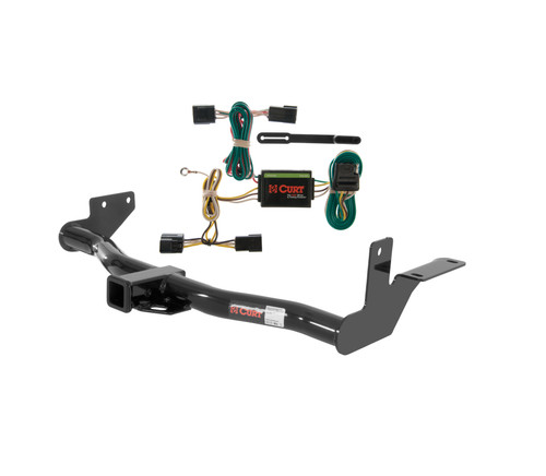 98 - 02 Honda Passport With under-vehicle spare Curt 2", Class 3 Trailer Tow Hitch + 4-flat Wiring Kit 13222