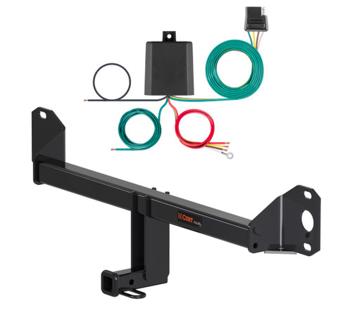 2017 - 2023 BMW 530i xDrive Curt 1-1/4", Class 1 Trailer Tow Hitch + 4-flat Wiring Kit 11478