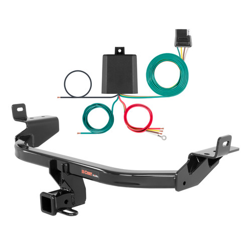 14 - 18 Jeep Cherokee Curt 2", Class 3 Trailer Tow Hitch + 4-flat Wiring Kit 13172