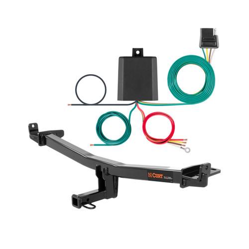 15 - 18 Audi Q3 Curt 1-1/4", Class 2 Trailer Tow Hitch + 4-flat Wiring Kit 12148