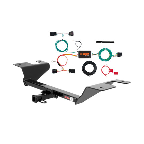 12 - 17 Buick Verano Excluding dual exhaust Curt 1-1/4", Class 1 Trailer Tow Hitch + 4-flat Wiring Kit 11282
