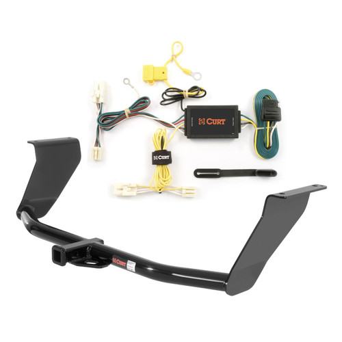 09 - 14 Hyundai Genesis Excluding 5.0 Curt 1-1/4", Class 2 Trailer Tow Hitch + 4-flat Wiring Kit 12086