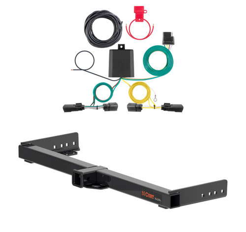 2022 - 2026 Jeep Grand Cherokee Excluding TrailHawk Curt 2", Class 3 Trailer Tow Hitch + 4-flat Wiring Kit 13525