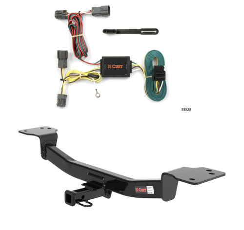 2005 - 2009 Hyundai Tucson Curt 1-1/4", Class 2 Trailer Tow Hitch + 4-flat Wiring Kit 12126