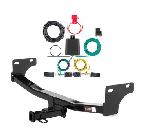 2017 Jeep Compass Built in USA Curt 1-1/4", Class 2 Trailer Tow Hitch + 4-flat Wiring Kit 12057