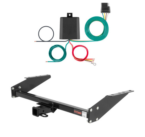 1985 - 1994 Chevrolet Astro 16" spare requires relocation Curt 2", Class 3 Trailer Tow Hitch + 4-flat Wiring Kit 13035
