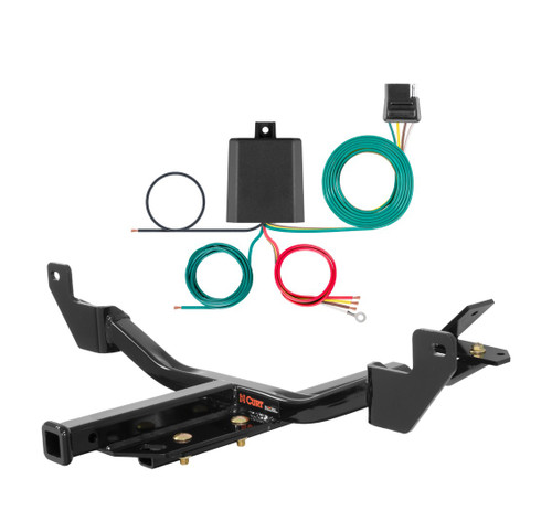 2013 - 2019 Cadillac XTS Curt 1-1/4", Class 2 Trailer Tow Hitch + 4-flat Wiring Kit 12115