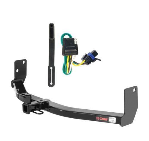 2010 - 2016 Cadillac SRX Curt 1-1/4", Class 2 Trailer Tow Hitch + 4-flat Wiring Kit 12070