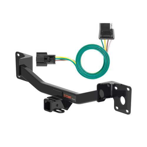 19 - 24 Cadillac XT4 Curt 2", Class 3 Trailer Tow Hitch + 4-flat Wiring Kit 13415