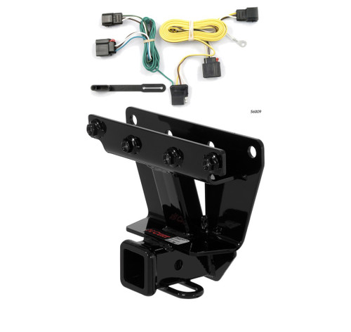 2007 - 2010 Jeep Grand Cherokee Excluding SRT8 Curt 2", Class 3 Trailer Tow Hitch + 4-flat Wiring Kit 13251