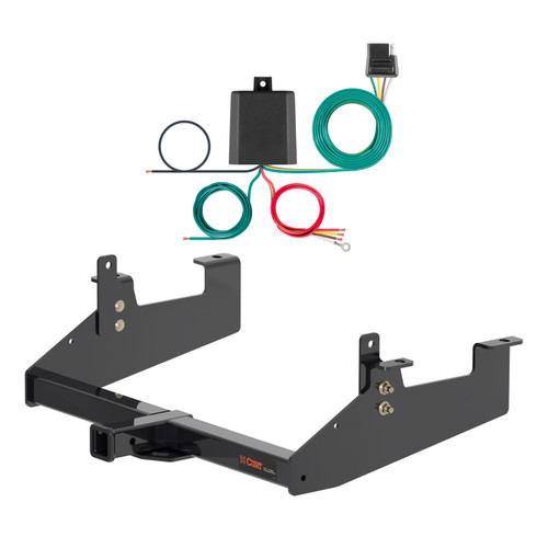 20 - 24 Chevrolet Silverado 2500 HD 8' bed, excluding factory receiver, Tommy Gate lift or cab & chassis Curt 2", Class 3 Trailer Tow Hitch + 4-flat Wiring Kit 13447