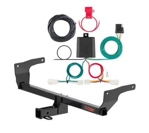 2021 - 2024 Toyota RAV4 Prime Curt 2", Class 3 Trailer Tow Hitch + 4-flat Wiring Kit 13615