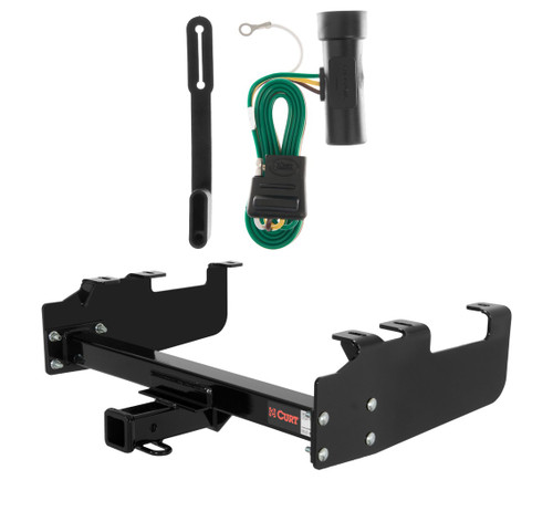 1975 - 1986 Chevrolet C10 With 10" step bumper Curt 2", Class 3 Trailer Tow Hitch + 4-flat Wiring Kit 13099
