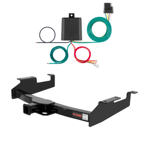 2001 - 2010 Chevrolet Silverado 2500 HD 8' bed, with Tommy Gate lift Curt 2", Class 3 Trailer Tow Hitch + 4-flat Wiring Kit 13213