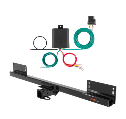 1987 - 1990 Jeep Wrangler YJ, excluding Renegade Curt 2", Class 3 Trailer Tow Hitch + 4-flat Wiring Kit 13657