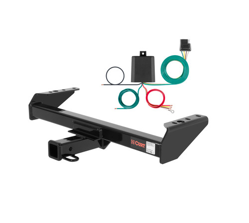 91 - 02 Chevrolet C3500HD Cab & chassis Curt 2", Class 4 Trailer Tow Hitch + 4-flat Wiring Kit 14082