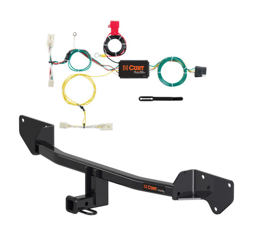 2018 - 2019 Toyota Prius C Curt 1-1/4", Class 1 Trailer Tow Hitch + 4-flat Wiring Kit 11523