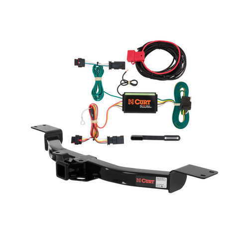 2013 - 2017 Chevrolet Traverse Curt 2", Class 3 Trailer Tow Hitch + 4-flat Wiring Kit 13424