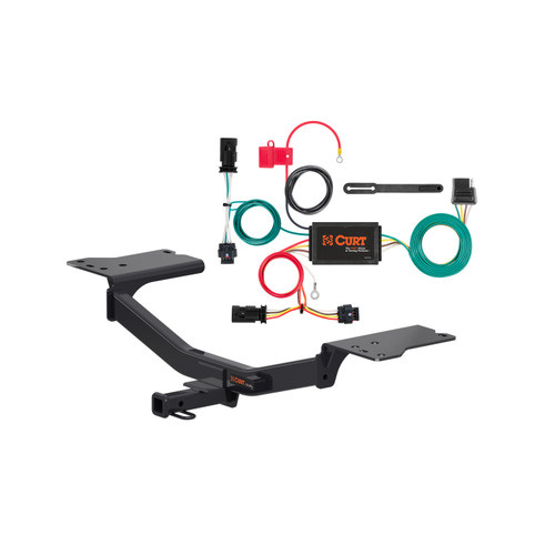 17 - 19 Chevrolet Cruze Hatchback, excluding diesel Curt 1-1/4", Class 1 Trailer Tow Hitch + 4-flat Wiring Kit 11458