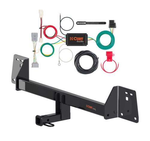 2017 - 2022 Toyota Prius Prime Curt 1-1/4", Class 1 Trailer Tow Hitch + 4-flat Wiring Kit 11473
