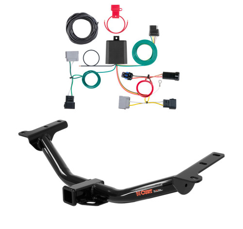 2012 - 2020 Dodge Journey w/ LED Tailights Curt 2", Class 3 Trailer Tow Hitch + 4-flat Wiring Kit 13201