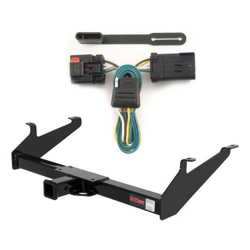 2002 Dodge Ram 1500 6' bed only (built before 11/02) Curt 2", Class 3 Trailer Tow Hitch + 4-flat Wiring Kit 13320-1