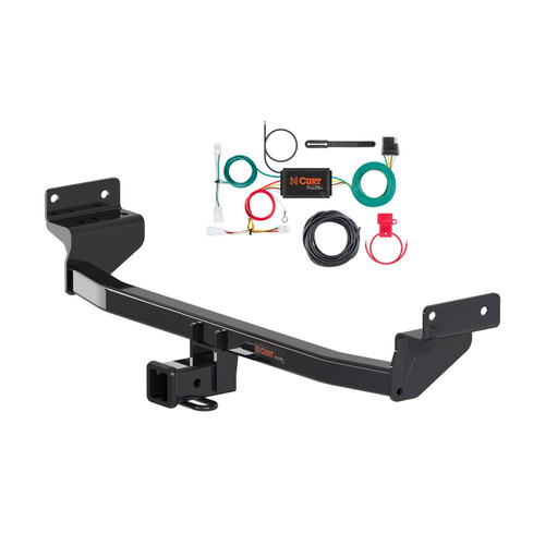 17 - 22 Kia Niro Excluding plug-in and EV models Curt 2", Class 3 Trailer Tow Hitch + 4-flat Wiring Kit 13329