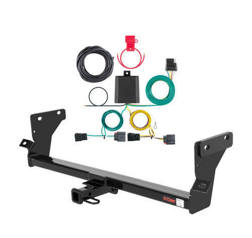 2008 - 2012 Dodge Caliber Excluding SRT Curt 1-1/4", Class 1 Trailer Tow Hitch + 4-flat Wiring Kit 11006