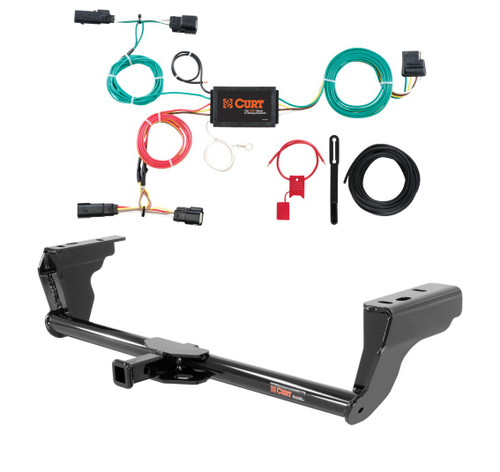 2015 - 2018 Ford Edge Curt 1-1/4", Class 2 Trailer Tow Hitch + 4-flat Wiring Kit 12140