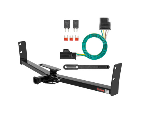 07 - 09 Chevrolet Equinox Curt 1-1/4", Class 2 Trailer Tow Hitch + 4-flat Wiring Kit 12291