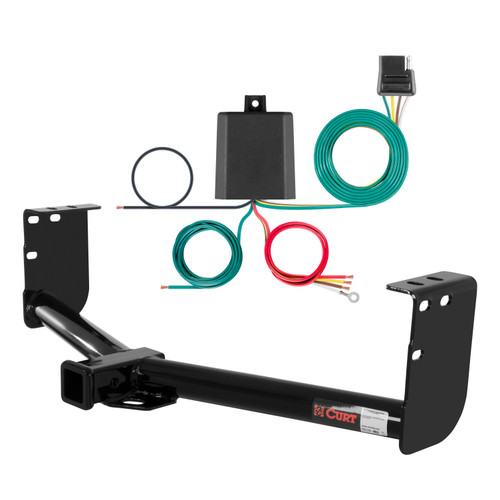 07 - 21 Toyota Tundra Excluding factory receiver Curt 2", Class 3 Trailer Tow Hitch + 4-flat Wiring Kit 13198