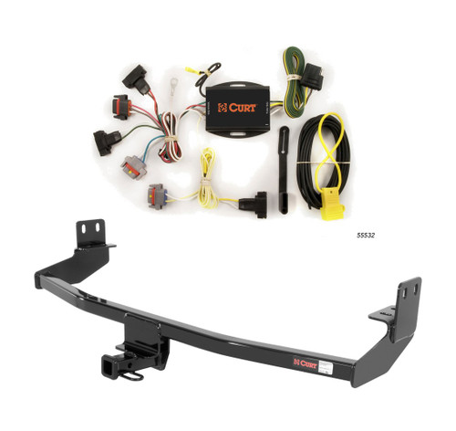 2001 - 2010 Chrysler PT Cruiser Curt 1-1/4", Class 1 Trailer Tow Hitch + 4-flat Wiring Kit 11132