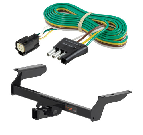 2023 - 2024 Ford Escape Excluding PHEV Curt 2", Class 3 Trailer Tow Hitch + 4-flat Wiring Kit 13454