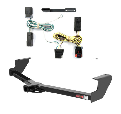 2004 - 2007 Dodge Caravan Excluding Stow 'n Go Curt 1-1/4", Class 2 Trailer Tow Hitch + 4-flat Wiring Kit 12094