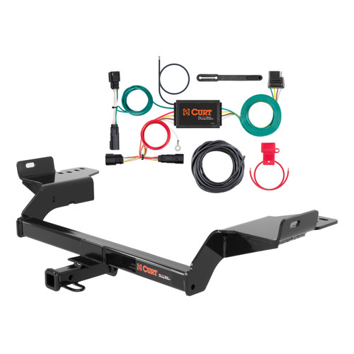 17 - 18 Ford Escape Excluding SE models Curt 1-1/4", Class 2 Trailer Tow Hitch + 4-flat Wiring Kit 12111