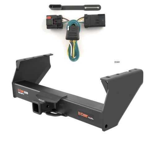 2007 - 2010 Dodge Ram 3500 Cab & chassis Curt 2", Class 5 Trailer Tow Hitch + 4-flat Wiring Kit 15400