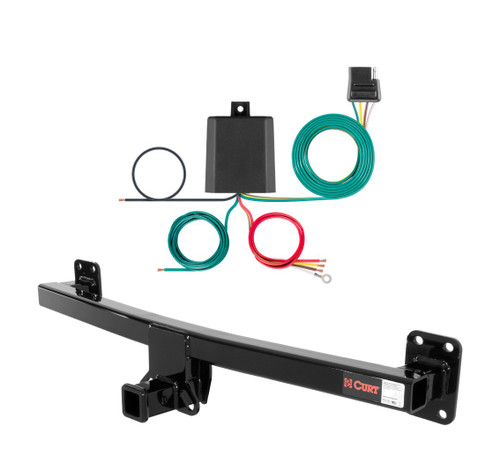 2004 - 2010 Volkswagen Touareg Curt 2", Class 3 Trailer Tow Hitch + 4-flat Wiring Kit 13220