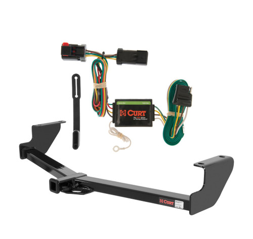 2001 - 2003 Dodge Grand Caravan Excluding Stow 'n Go Curt 1-1/4", Class 2 Trailer Tow Hitch + 4-flat Wiring Kit 12094