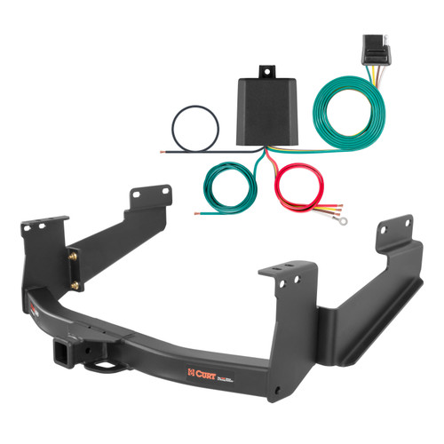 07 - 21 Toyota Tundra Excluding factory receiver Curt 2", Class 5 Trailer Tow Hitch + 4-flat Wiring Kit 15398