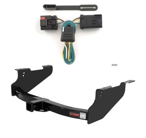 2006 - 2010 Dodge Ram 2500 Excluding factory receiver Curt 2", Class 3 Trailer Tow Hitch + 4-flat Wiring Kit 13361