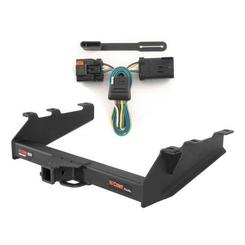 94 - 02 Dodge Ram 2500 8' bed, factory bumper Curt 2", Class 5 Trailer Tow Hitch + 4-flat Wiring Kit 15319