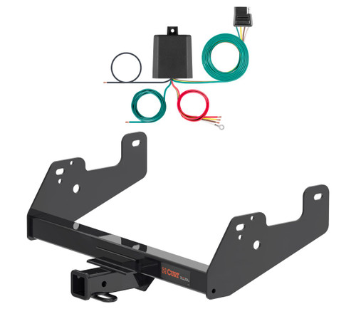 2024 - 2025 Ford F-150 Excluding factory receiver or Police Responder Curt 2", Class 3 Trailer Tow Hitch + 4-flat Wiring Kit 13475